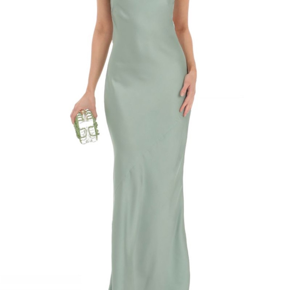 Lucy in the Sky Green Maxi Dress Halter Sheath